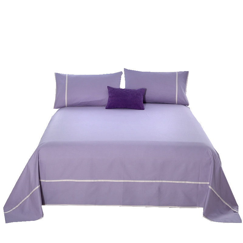 外贸纯棉床单单件纯色床单枕s套三件套全棉单双人床单1.5m 1.8米