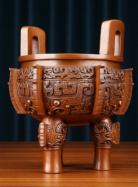 纯铜鼎摆件入己鼎仿古青铜鼎家居办公室装M饰品摆设开业乔迁礼品