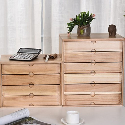 实木桌面收纳盒抽屉储物盒整理箱多层文件资N料收纳盒家用口红收