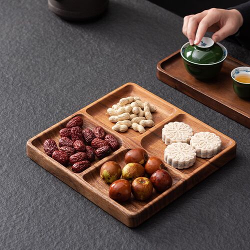 胡桃木分茶盘原i木圆形方形茶饼盘实木白茶普洱茶赏茶盘茶具茶饼