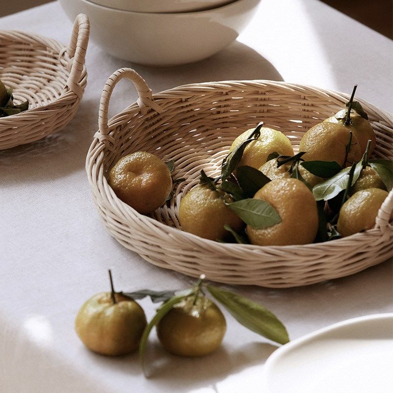 手工藤编果篮客厅茶几零食v收纳盒竹编筐面包食品篮日式点心托盘,餐饮具,果盆/果盘/果篮,淘宝优惠券,粉丝福利购,淘宝优惠卷