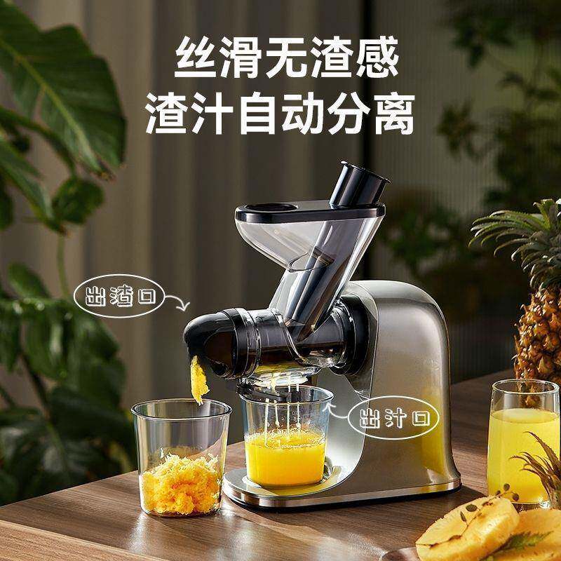 低速原汁机榨汁机汁渣分离家用果蔬西芹小型自动慢磨机灰奶油黄