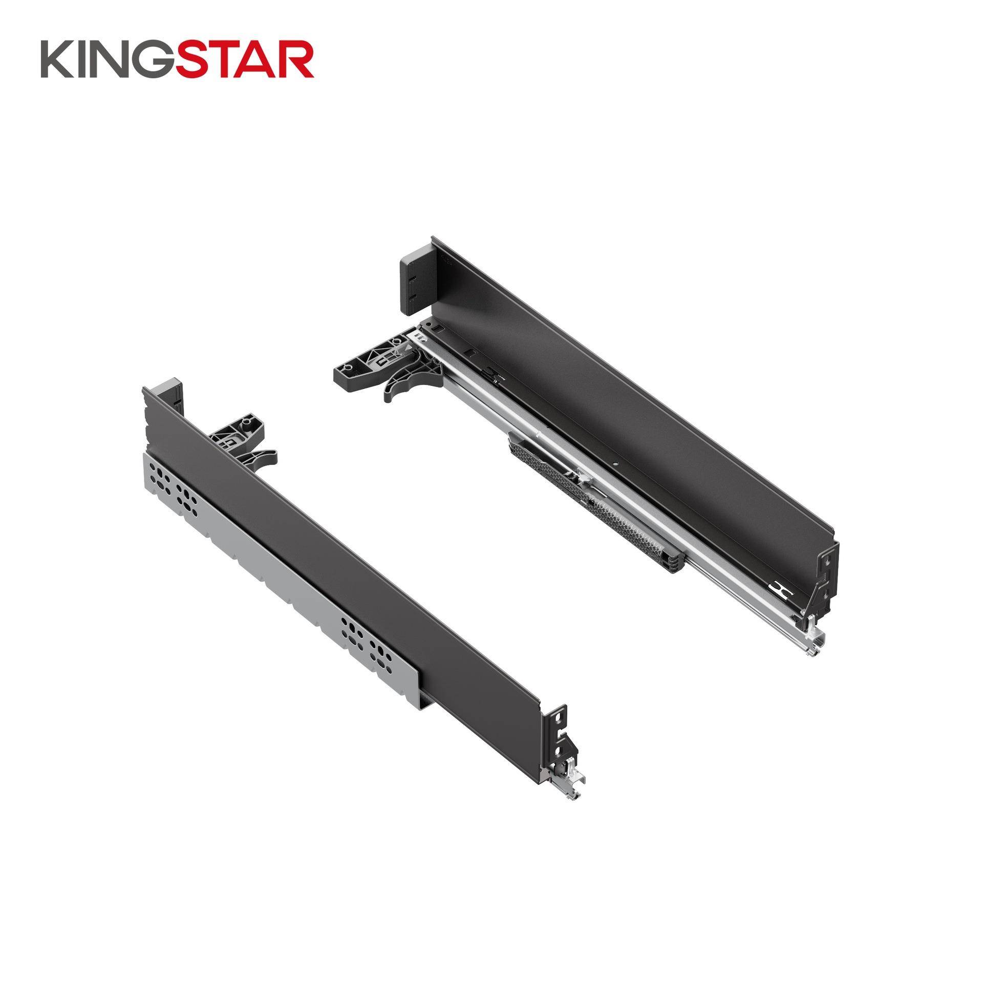 二维调节骑马抽缓冲阻尼抽屉轨道单层超薄金属抽屉侧板抽屉系统