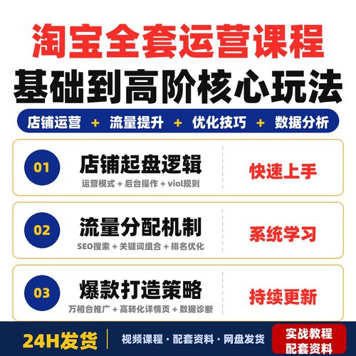 淘宝全套运营课程从基础到高阶拆解核心玩法适合新手卖家全套教程