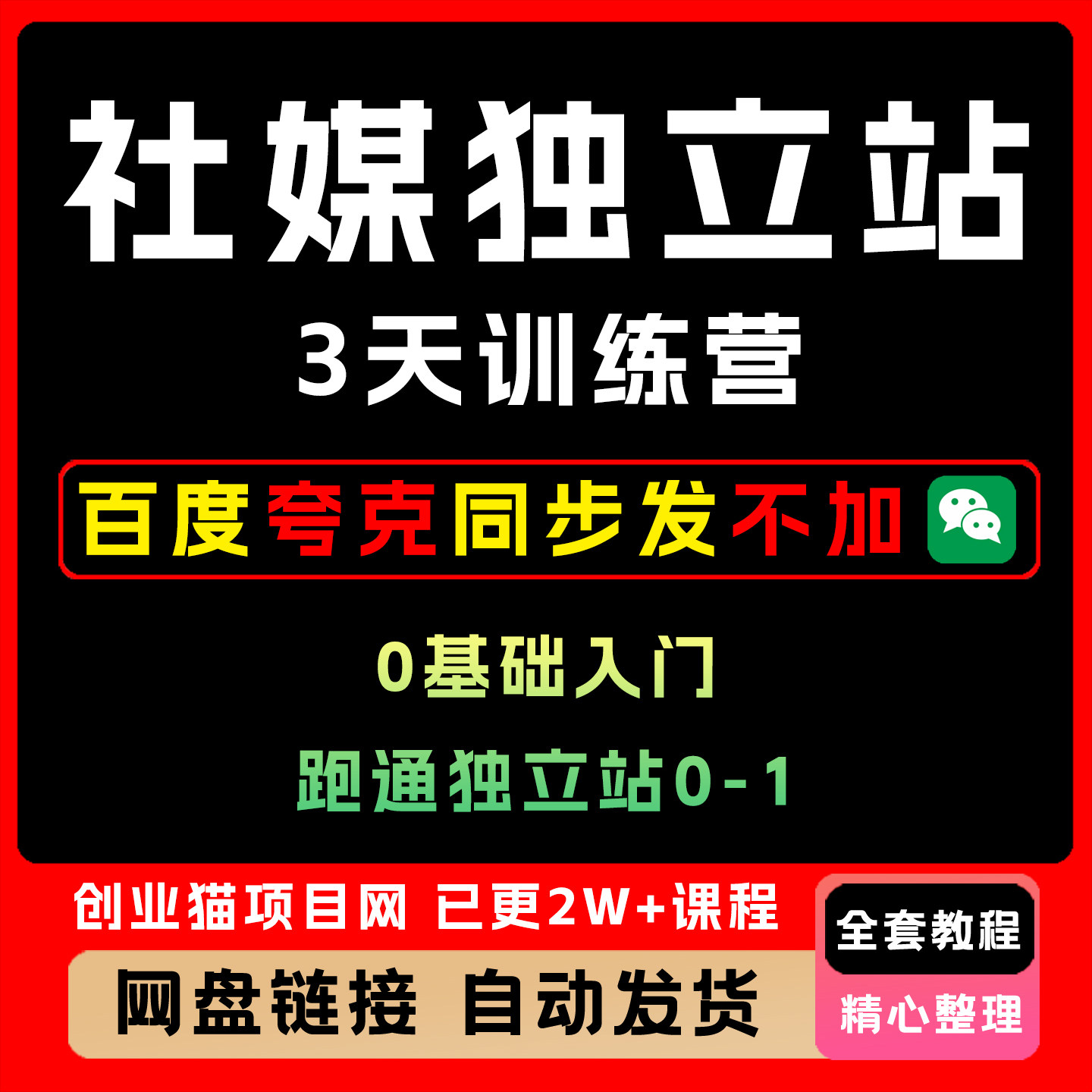 2025 社媒独立站训练营 3天0基础入门教程(保姆级讲解)轻松上手