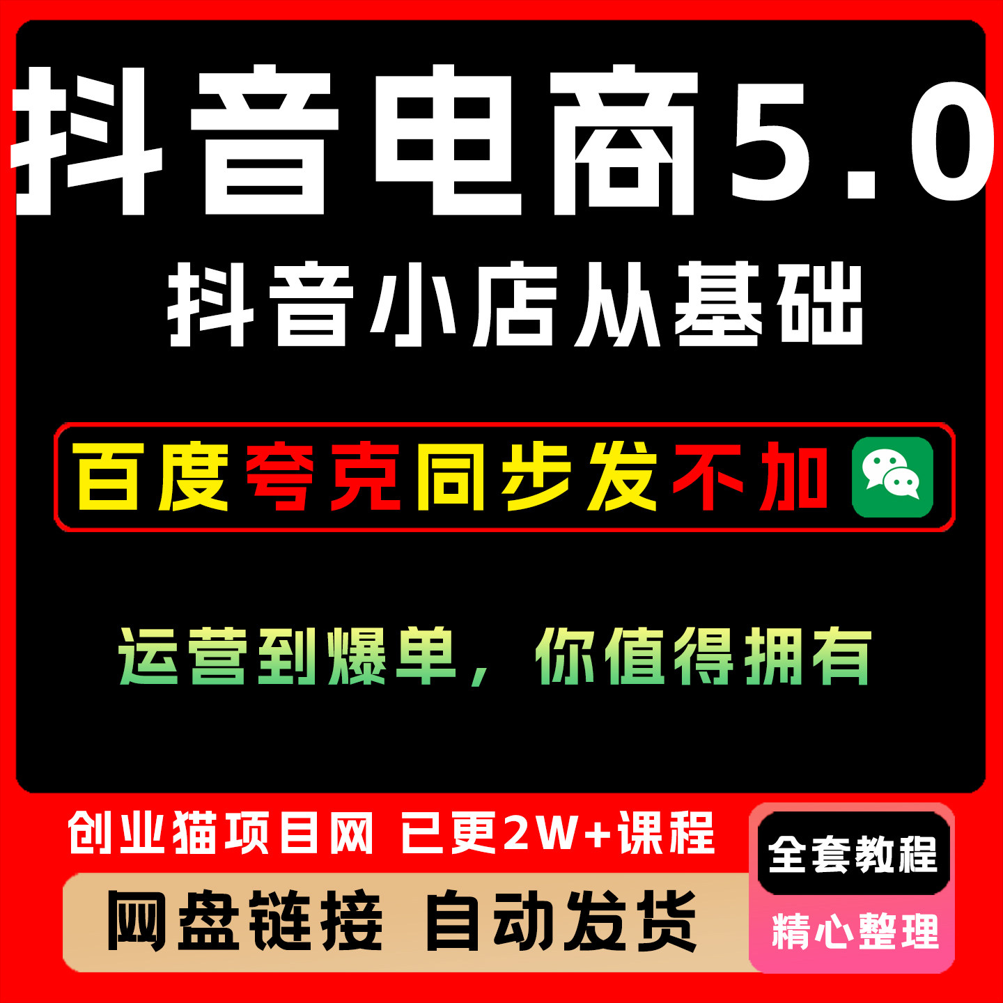 抖音电商5.0，抖音小店从基础、运营到爆单，你值得拥有