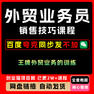 2025年外贸业务员销售技巧王牌外贸业务训练全套视频精讲教学课程