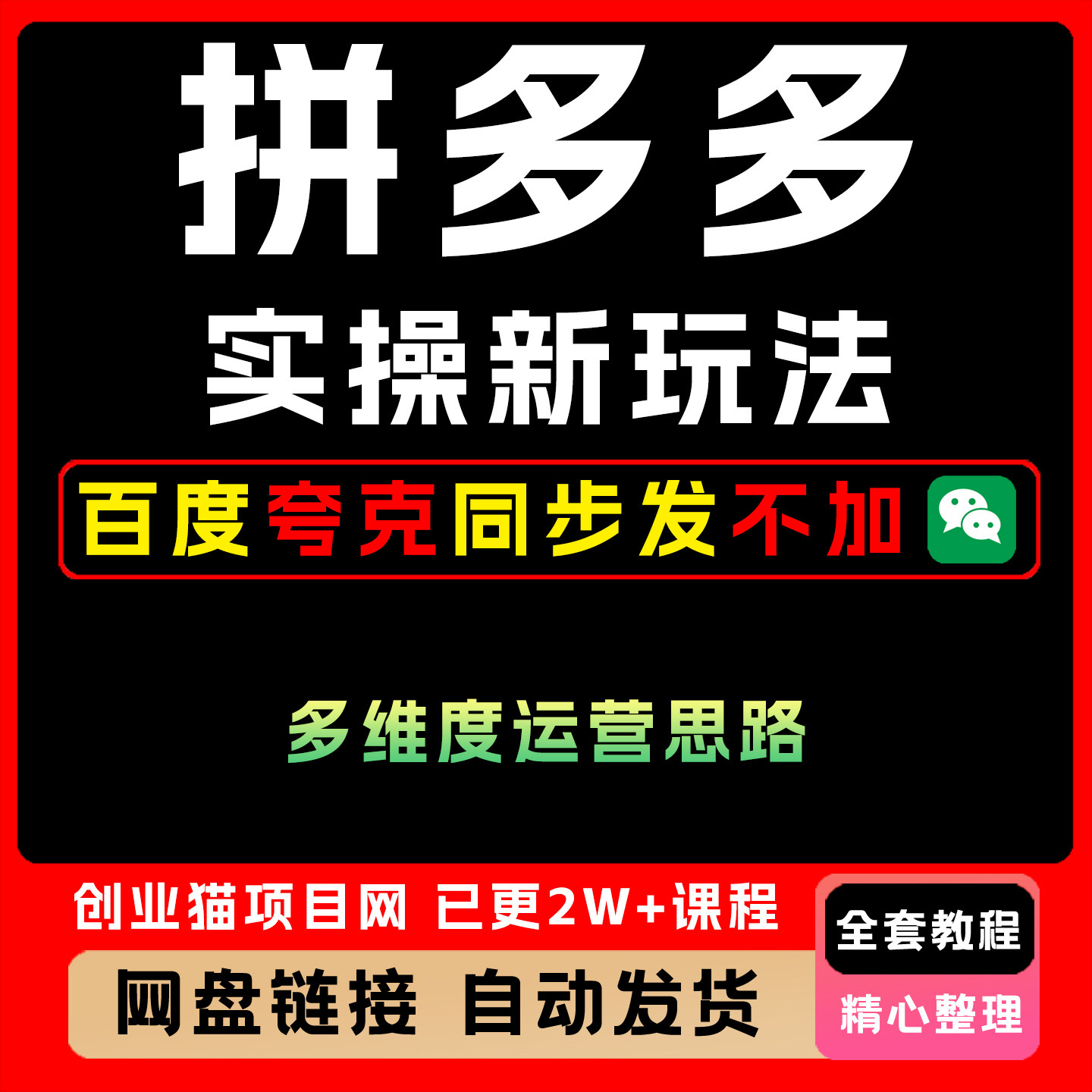 2025王校长9月拼多多实操新玩法选品布局推广教程视频课程