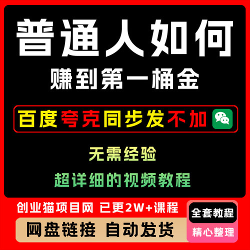 2025普通人如何賺到第一桶金，干货满满，操作方法及步骤视频教程