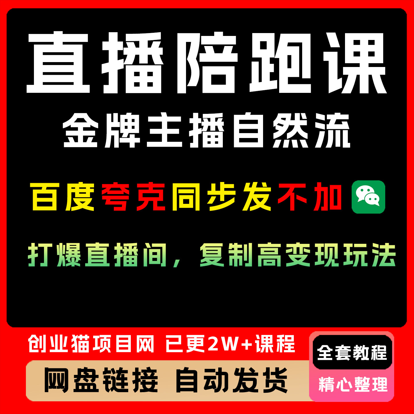 直播陪跑课,金牌主播自然流打爆直播间,全套教程复制高变现玩法