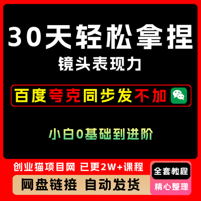 2025年30天轻松拿捏镜头表现力 小白0基础进阶详细教程快速上手