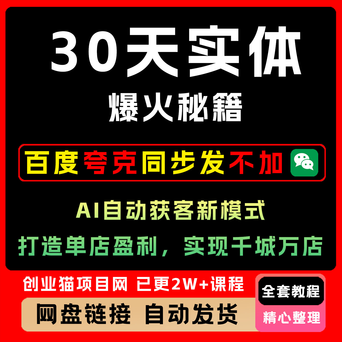 30天实体爆火秘籍，AI自动获客，打造单店盈利，实现千城万店