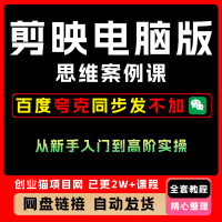 2025剪映电脑版思维案例课新手入门到高阶实操教程黑科技视频课程