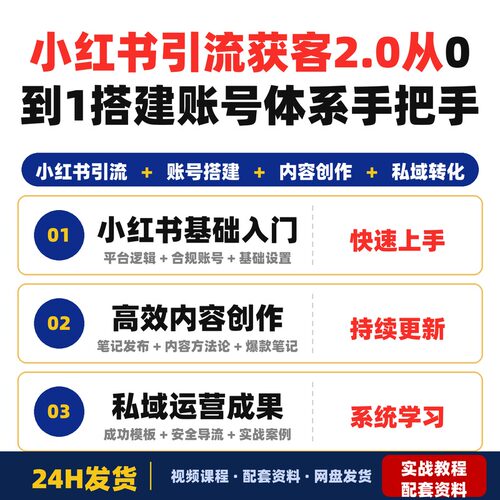 xhs流获客2.0全套教程xhs从0到1搭建账号体系手把手