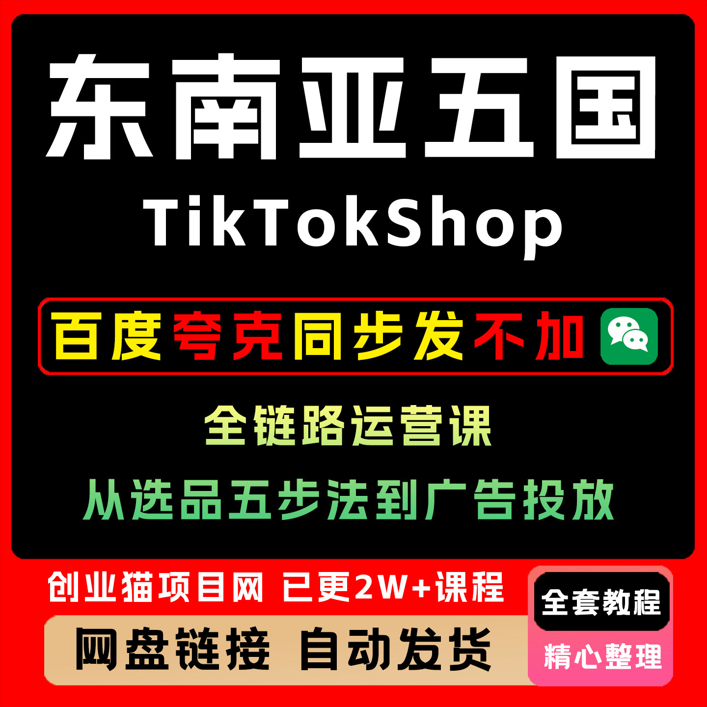 东南亚五国TikTok Shop全链路运营课从选品五步法到广告投放