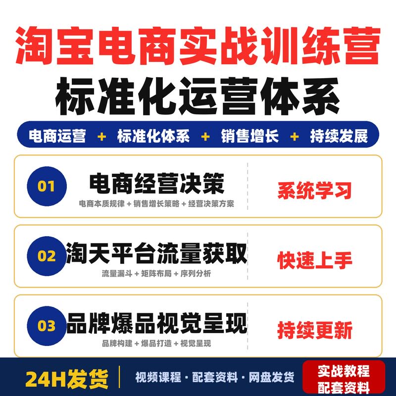 淘宝电商实战训练营系统打造标准化运营体系实现销售增长和完整版