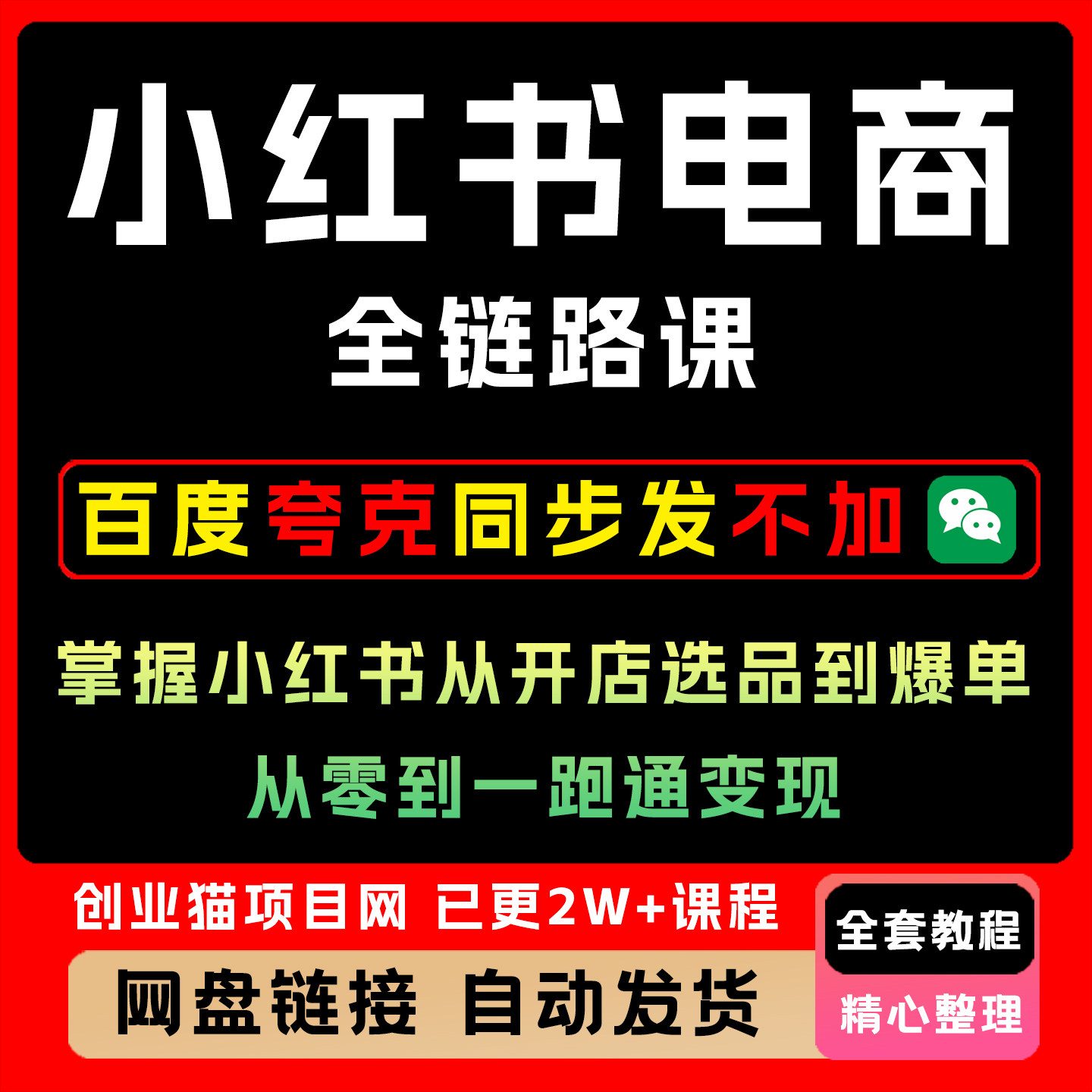 小红书电商全链路课掌握小红书从开店选品到爆单从零到一跑通变现
