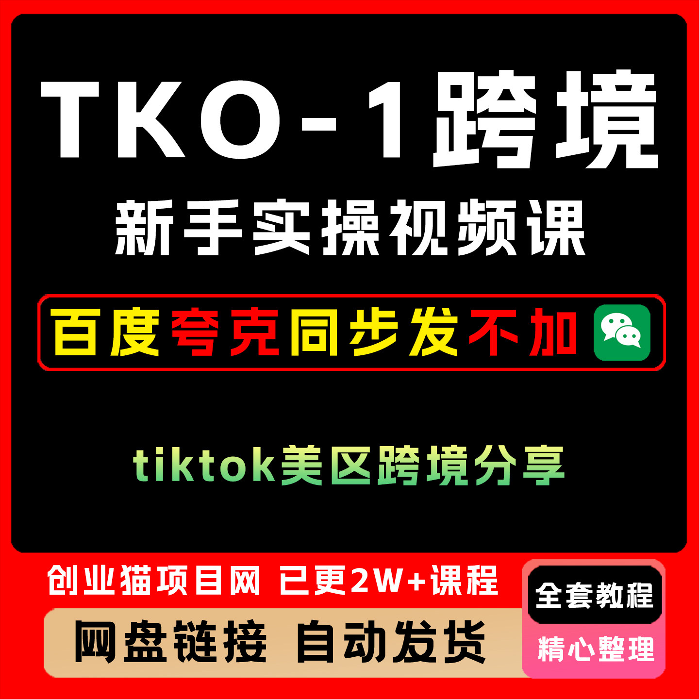 2025年TK0-1跨境新手实操视频课 tiktok美区跨境分享