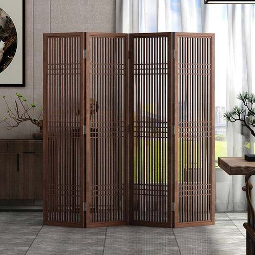 新中式屏风隔断客厅折屏现代简约折叠禅意办公室茶楼实木彷古屏风