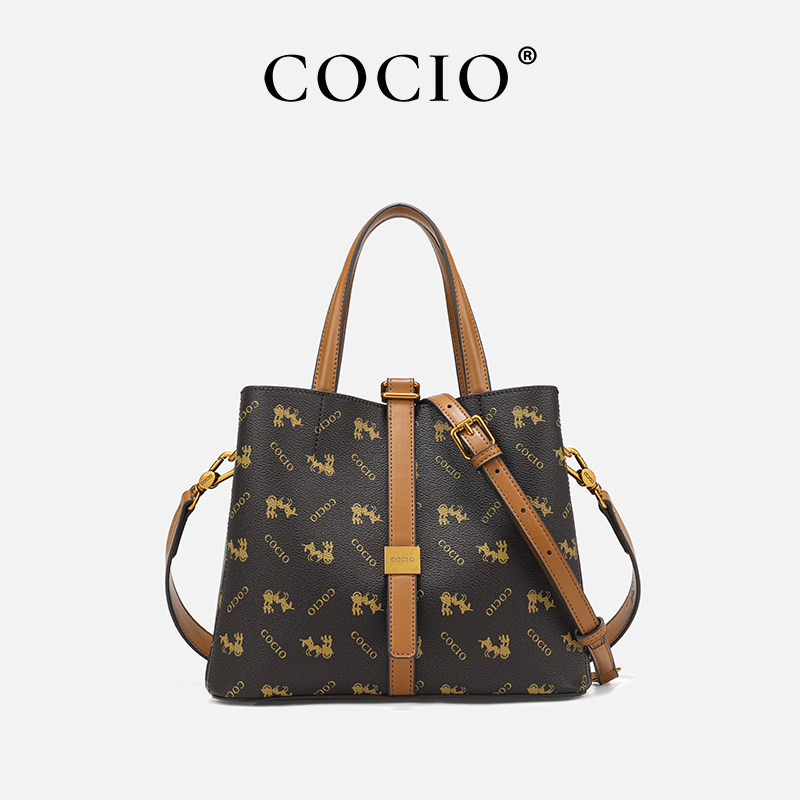 COCIO 轻奢斜跨手提女包包2024新款潮高级时尚百搭单肩包CC216