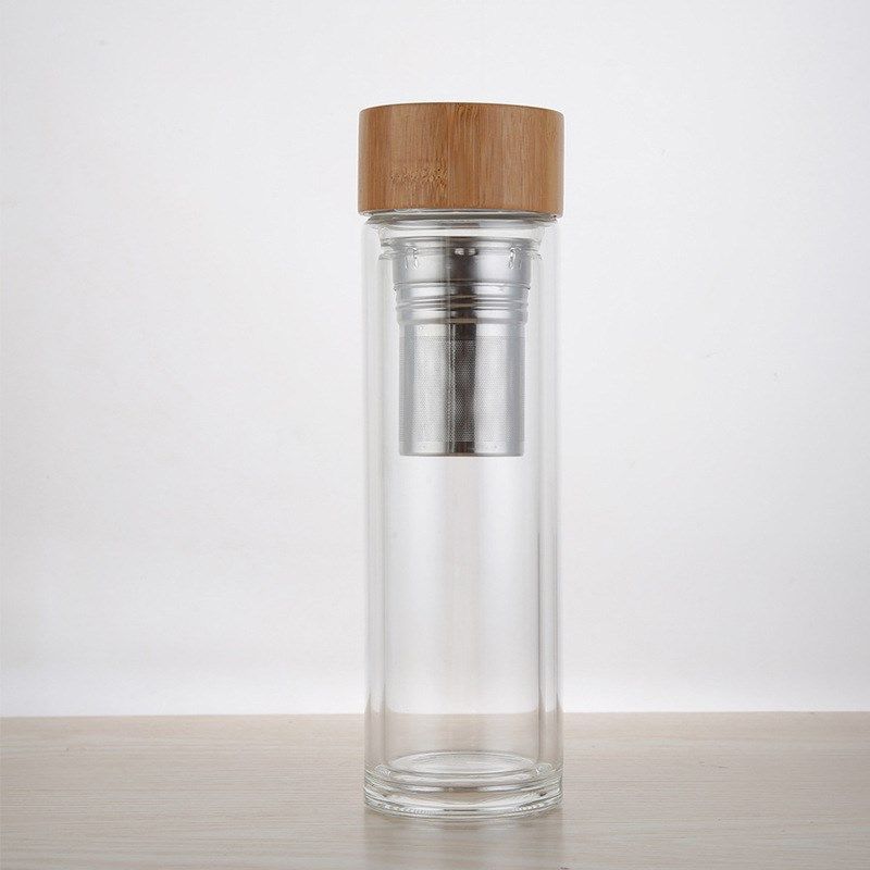直供带茶漏竹盖层杯防温茶水分离泡茶礼品杯水杯