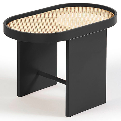 新中式家用卧室阳台小角几实木藤编民宿酒店小桌子茶桌样板房边几