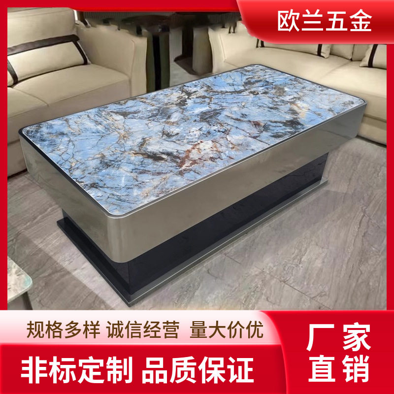 工厂直供不锈钢岩板商务展示桌