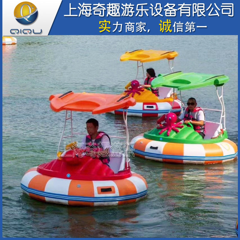 景区公园水上游乐设备观光休闲脚蹬船水上自行车游玩船电动碰碰船