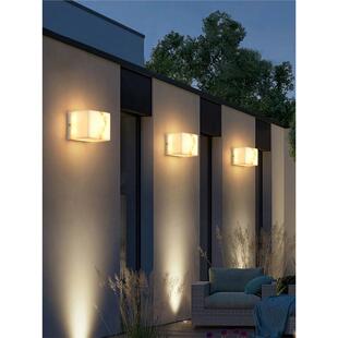 户外防水云石壁灯别墅花园感应外墙灯门前过道灯庭院围墙洗墙灯