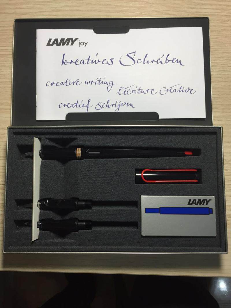 国内现货 德国Lamy进口正品Joy喜悦黑杆红夹美工钢笔礼盒套装包邮
