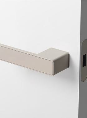 奶油风极简门锁卧室磁吸静音室内木门房间门锁家用卫生间一字门锁