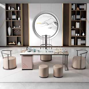 阳台茶桌椅组合茶几桌客厅家用石材办公室茶台茶具套装办公茶桌