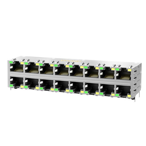 RJ45网络连接器千兆rj45网卡带灯带弹片型号SYT28Q042DB2A1D057