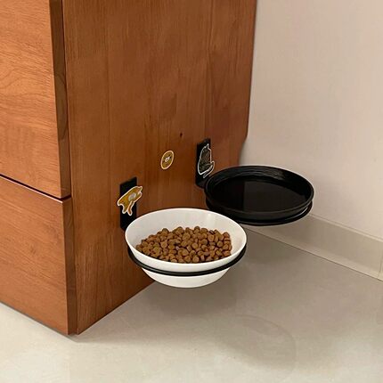 悬挂式猫窝猫食盆陶瓷喝水碗增高架保护颈椎不易打翻大口径宠物碗