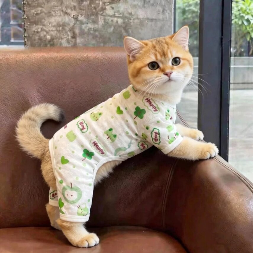 猫咪衣服夏天薄款透气防晒四脚衣防掉毛布偶狸花宠物小猫狗狗衣服