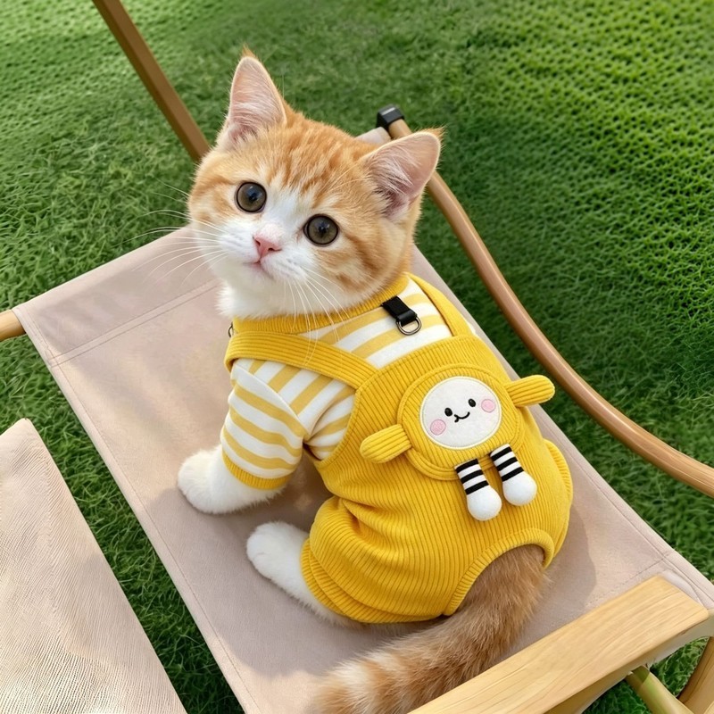 宠物猫咪秋冬可爱玩偶背带四脚裤可牵引布偶金渐层小型犬狗狗衣服