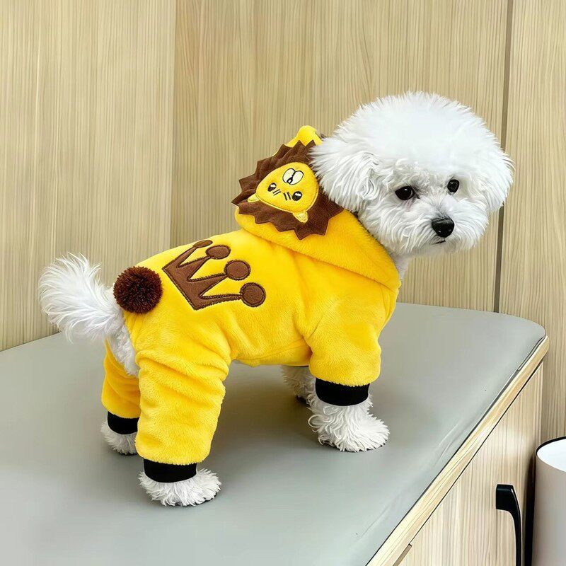 宠物狗狗衣服秋冬加厚狮子变身小狗小猫泰迪博美比熊小型保暖四脚