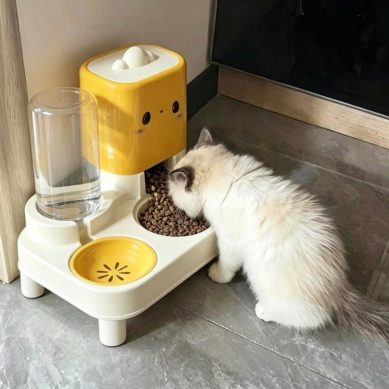 猫碗狗碗自动喂食器猫食盆猫咪饭碗粮碗喝水碗一体保护颈椎宠物碗