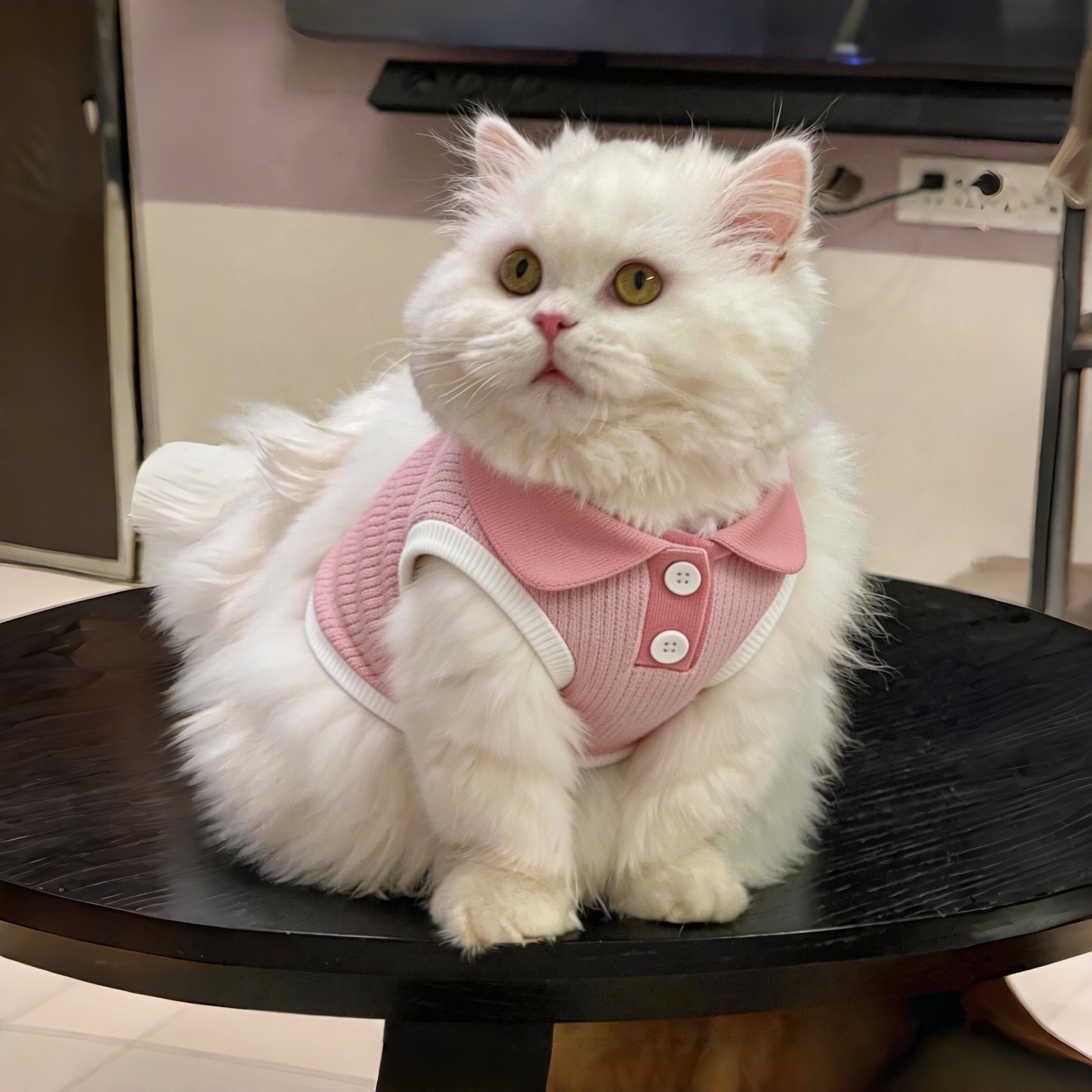 猫咪夏季薄款宠物翻领T恤狗衣服金银渐层英短布偶蓝猫奶狗防掉毛