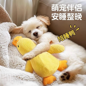 狗狗玩具毛绒陪睡鸭耐咬磨牙发声自嗨解闷神器宠物比熊消耗体力