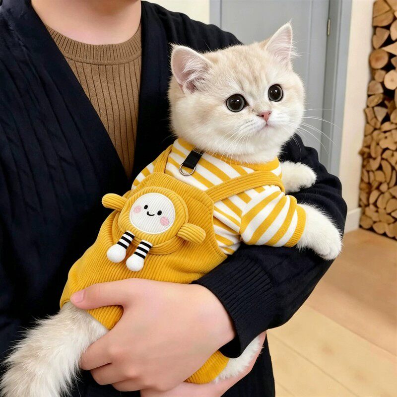 秋冬猫狗可牵引背带四脚衣