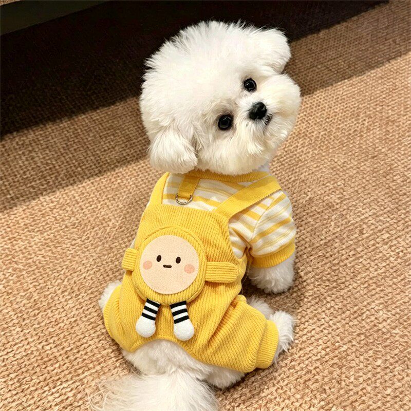狗狗衣服春秋款四脚背带裤泰迪比熊中小型犬防掉毛可牵引物服装