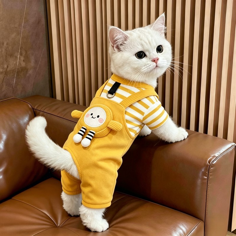 猫咪衣服秋冬新款背带四脚裤中小型犬布偶金渐层银渐层可牵引衣服