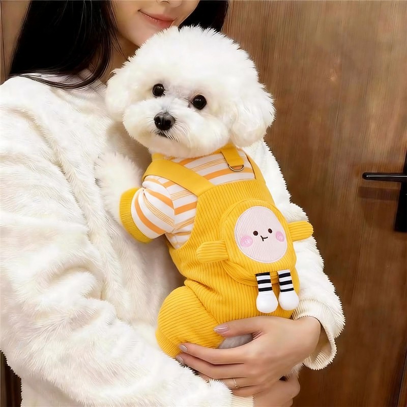 狗狗衣服秋冬新款背带四脚裤中小型犬比熊泰迪博美雪纳瑞可牵引衣