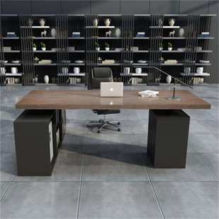 经理总监办公室办公桌椅组合家用简约现代台式办公桌带侧柜电脑桌