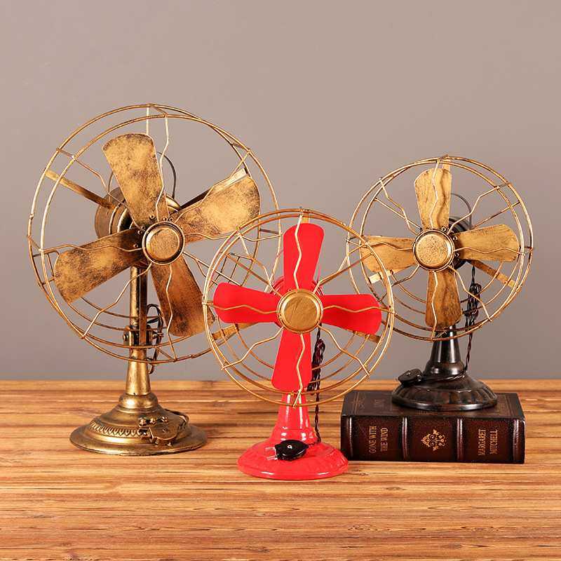 复古铁艺风扇模型 玄关橱窗陈列装饰品 怀旧工艺品影楼道具工艺品