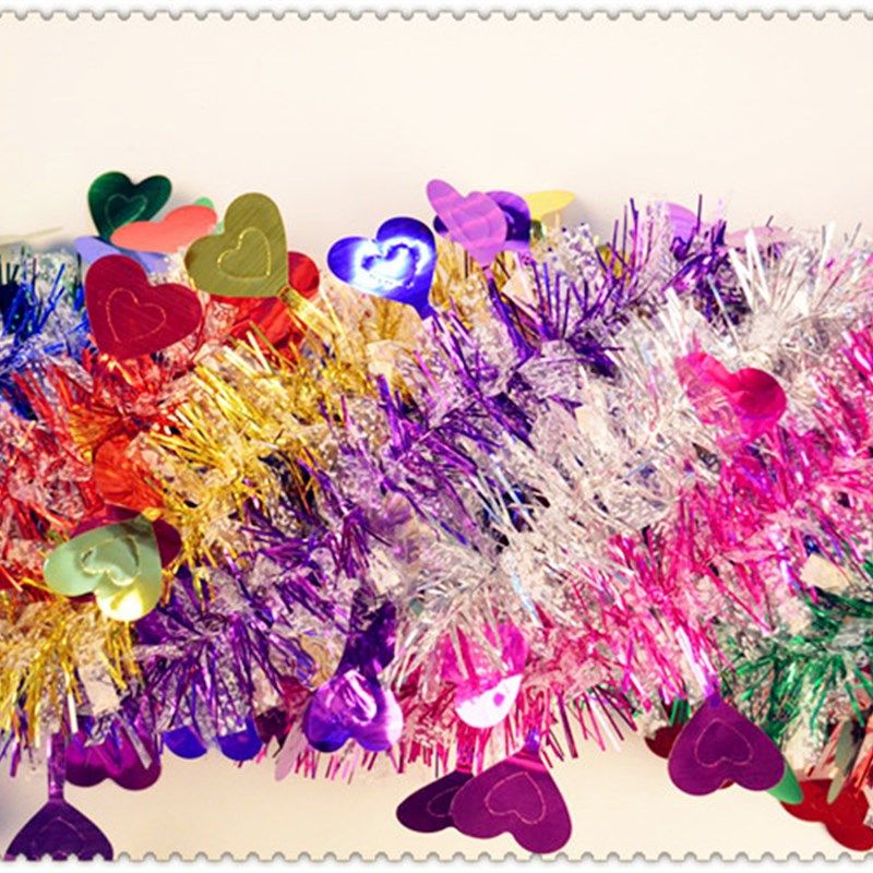 节庆用品装饰毛条彩条幼儿园晚会商场婚庆布置彩带拉花圣诞节挂饰