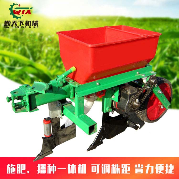 农用小型玉米免耕施肥播种机 手扶拖拉机微耕机带大豆高粱精播机