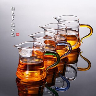 厂家直供耐热加厚玻璃公道杯鹰嘴过滤功夫分茶器绿茶月牙杯公道杯