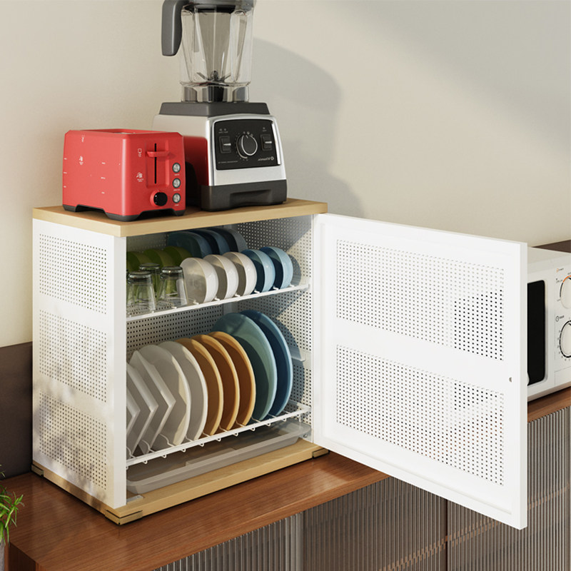 碗柜家用厨房收纳柜子小型放碗橱柜台面迷你简易桌面储物柜餐边柜